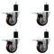 Service Caster 3.5'' Maroon Poly Swivel 1-3/4'' Expanding Stem Caster Set Total Lock Brake, 4PK SCC-EXTTL20S3514-PPUB-MRN-134-4 - alternate 1